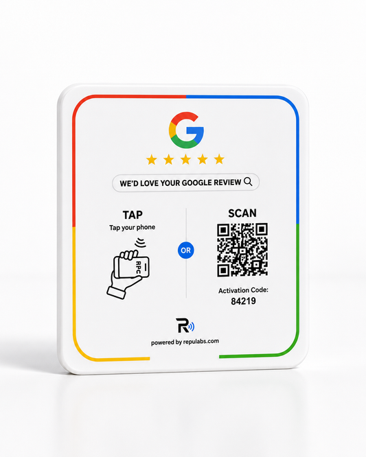 RepuLabs Review Plaque — Tap or Scan Counter Plaque