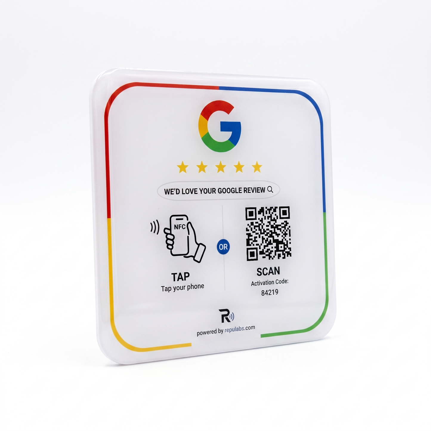 RepuLabs Review Plaque — Tap or Scan Counter Plaque
