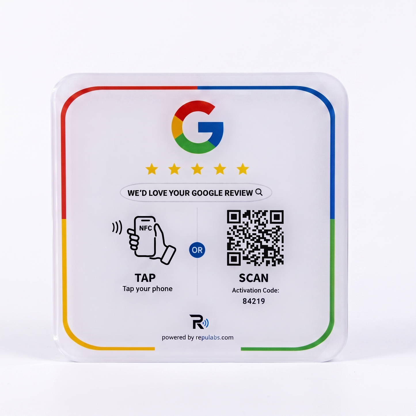 RepuLabs Review Plaque — Tap or Scan Counter Plaque